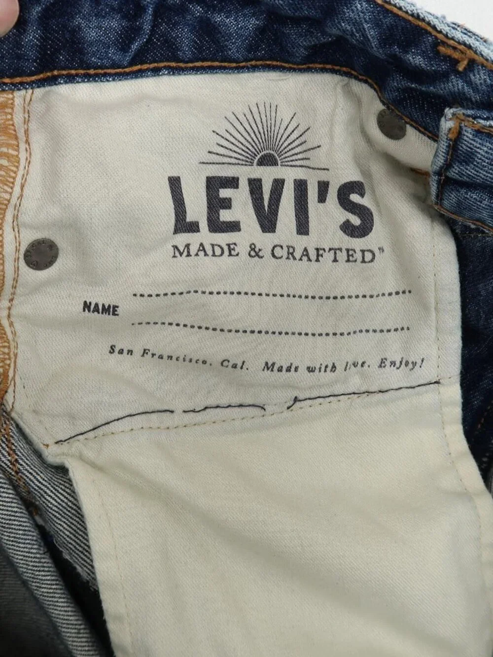 Levis Made & Crafted Jeans Mens 29 Blue Draft Wide Taper Crop‎ Distressed Cotton